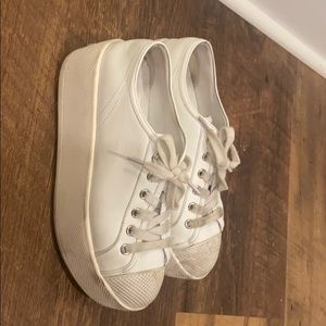 Prada white platform sneakers size 5.5